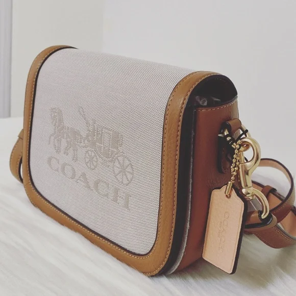 NWT๐Coach Saddle Bag In Colorblock With Horse And Carriage - Picture 3 of 10